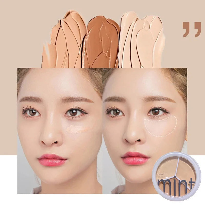 3-Color Concealer Palette Professionally Covers Eyes Dark Circles Spots Pimples Black Lacrimal Groove Repair Foundation Make Up