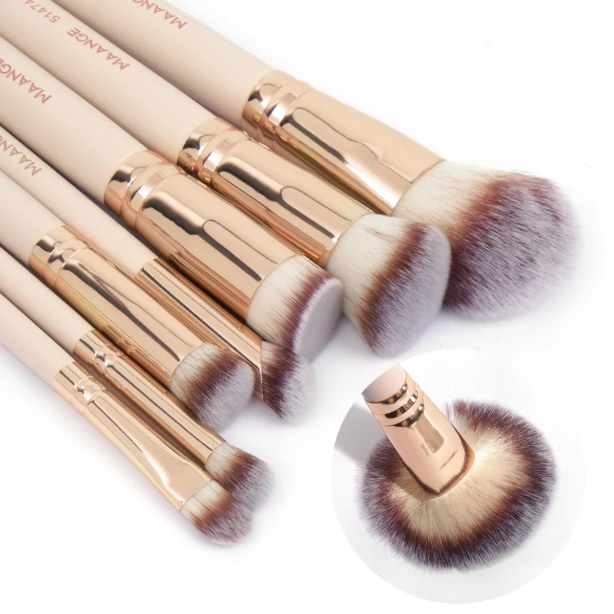 MAANGE 7pcs/set Makeup Brushes for Cosmetic Foundation Powder Concealer Blush Brush Blending Soft Bristles Beauty Tools