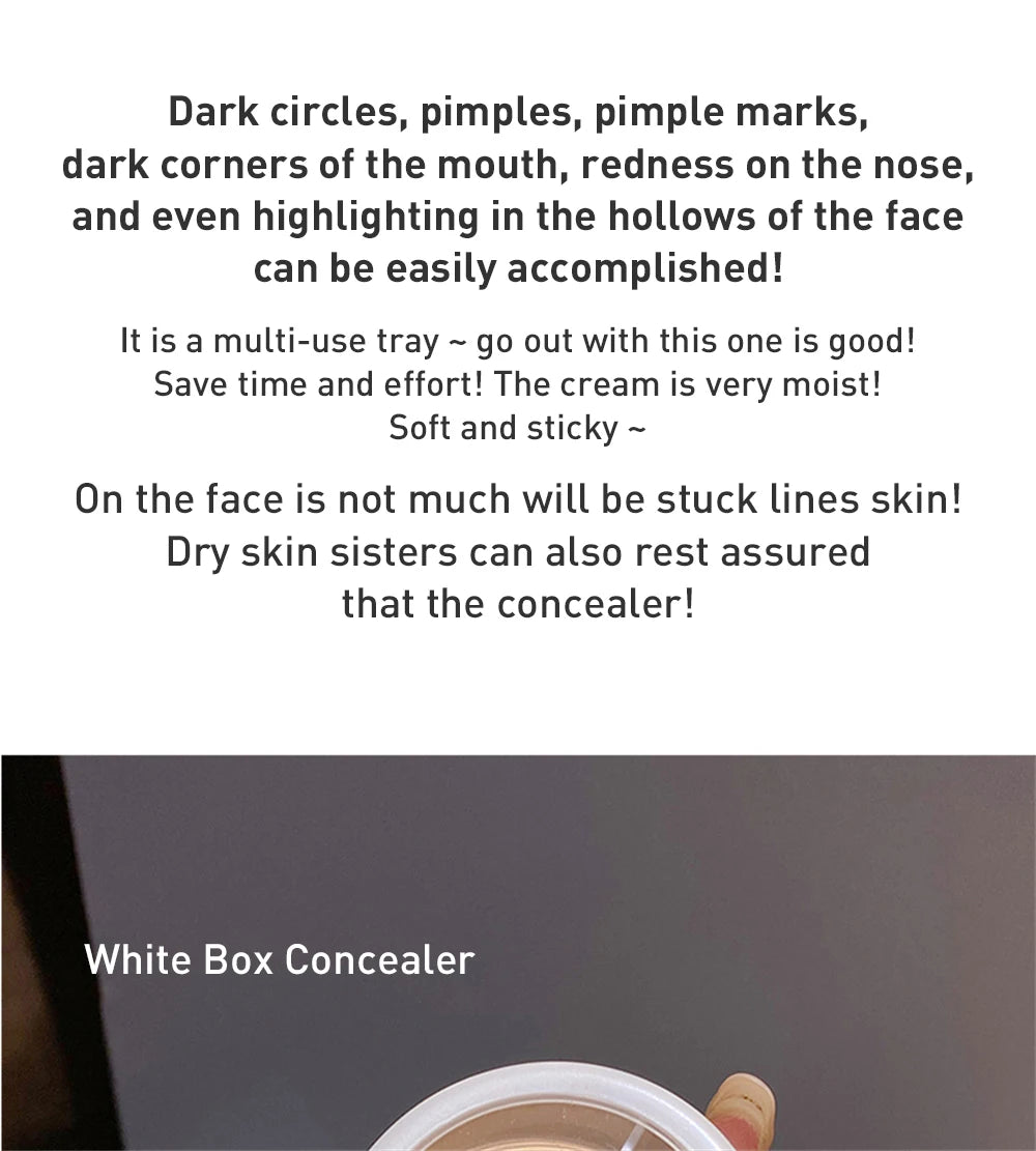 3-Color Concealer Palette Professionally Covers Eyes Dark Circles Spots Pimples Black Lacrimal Groove Repair Foundation Make Up