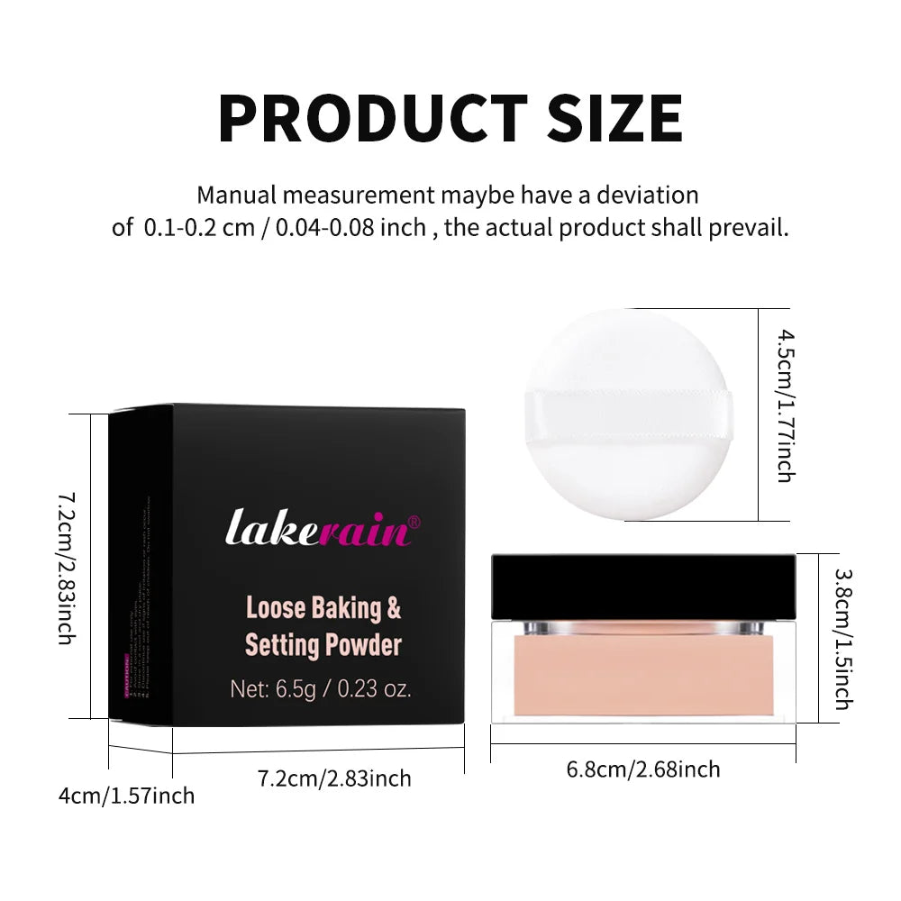 Waterproof Loose Baking&Setting Powder Long Lasting Oil Control Matte Setting Powder Natural Brightening Face Cosmetics
