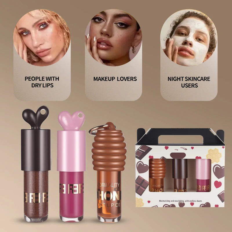 Honey Infused Hydrating Lip Oil - Nourishing for Dry Lips,High Shine,Fresh Honey Scent,Lip Gloss,Moisturizing Lip Makeup