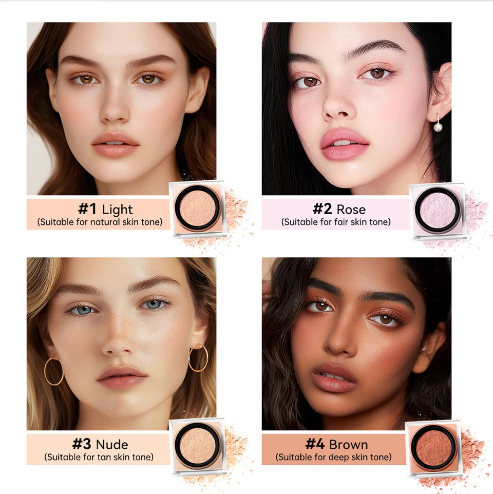 Waterproof Loose Baking&Setting Powder Long Lasting Oil Control Matte Setting Powder Natural Brightening Face Cosmetics