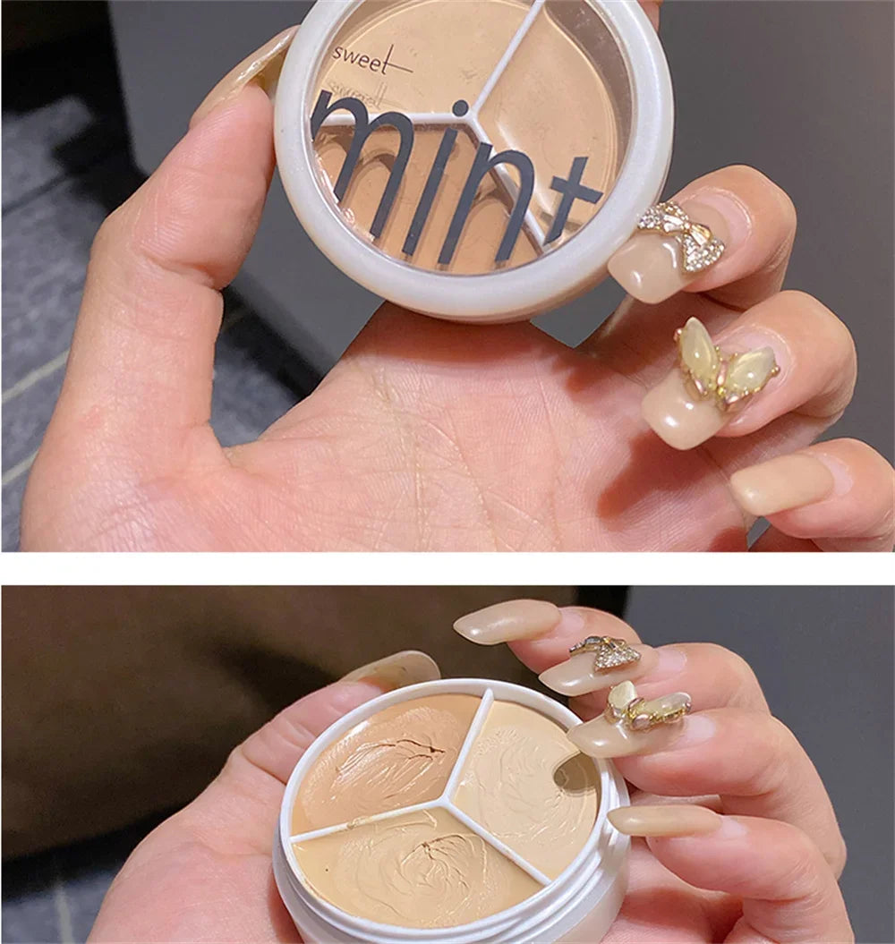 3-Color Concealer Palette Professionally Covers Eyes Dark Circles Spots Pimples Black Lacrimal Groove Repair Foundation Make Up