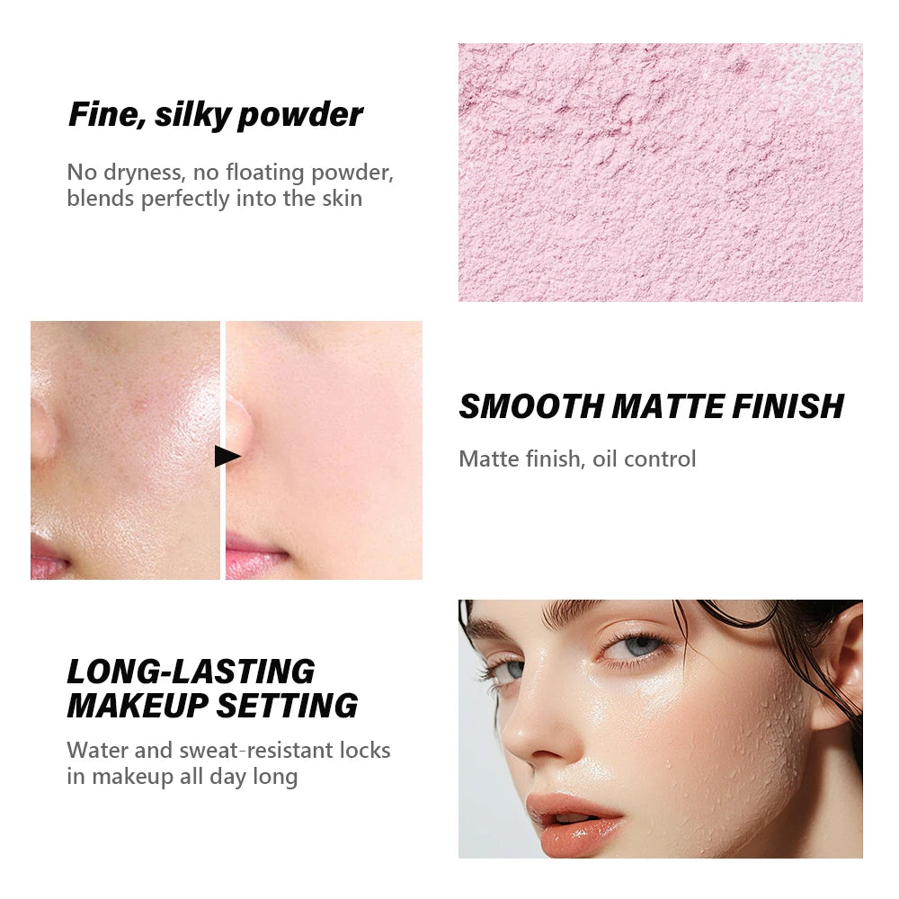 Waterproof Loose Baking&Setting Powder Long Lasting Oil Control Matte Setting Powder Natural Brightening Face Cosmetics