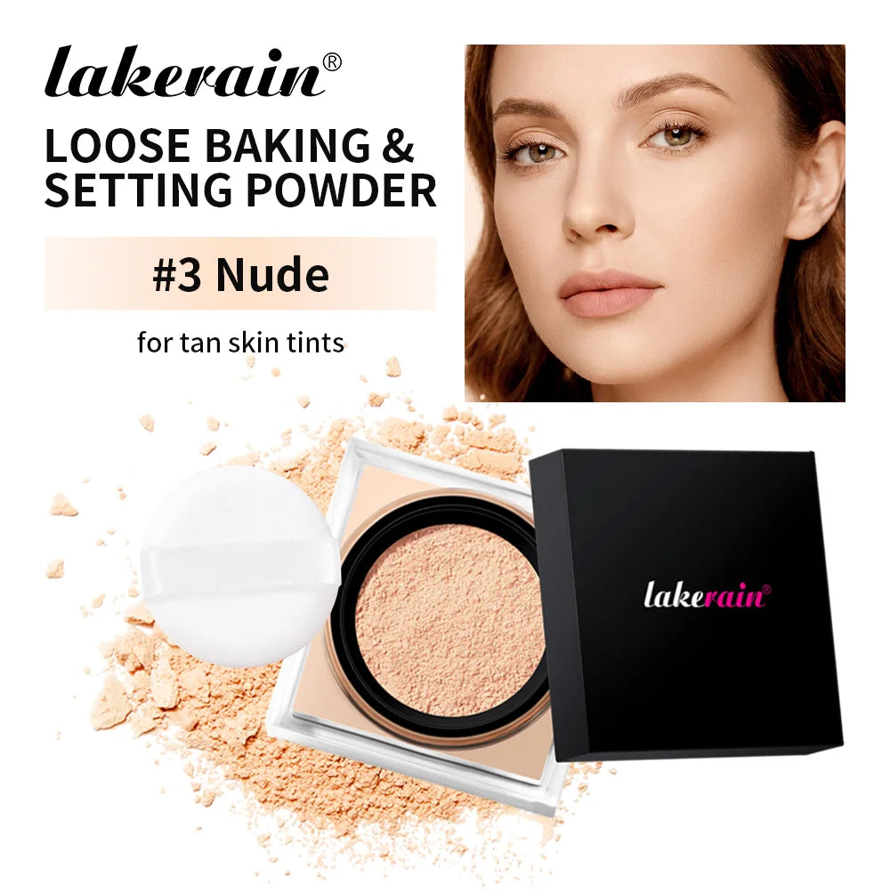 Waterproof Loose Baking&Setting Powder Long Lasting Oil Control Matte Setting Powder Natural Brightening Face Cosmetics