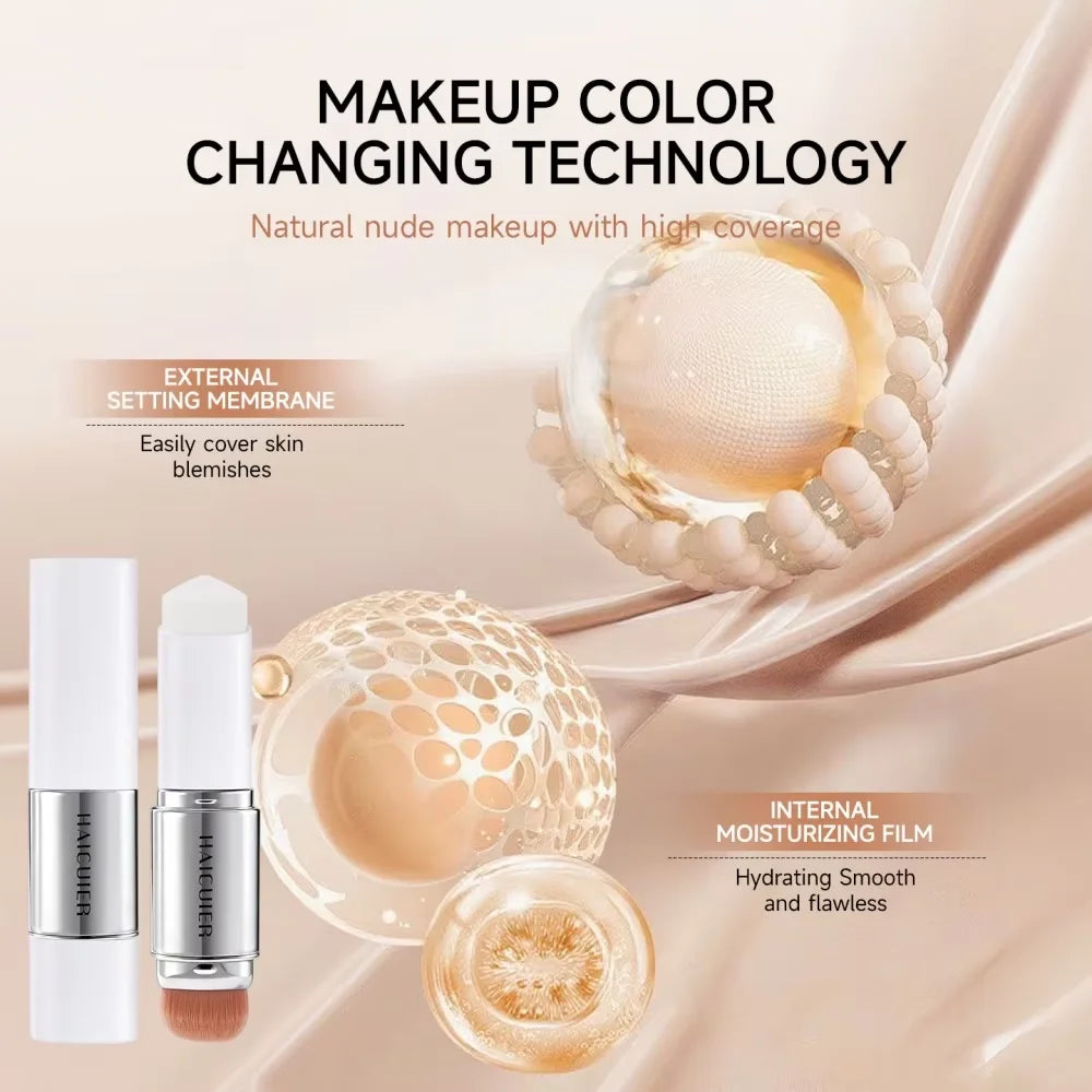 2-in-1 Color-Changing Foundation Stick Liquid Lightweight Moisturizing Concealer Women New Hot Sell Even Non-smudge Concealer