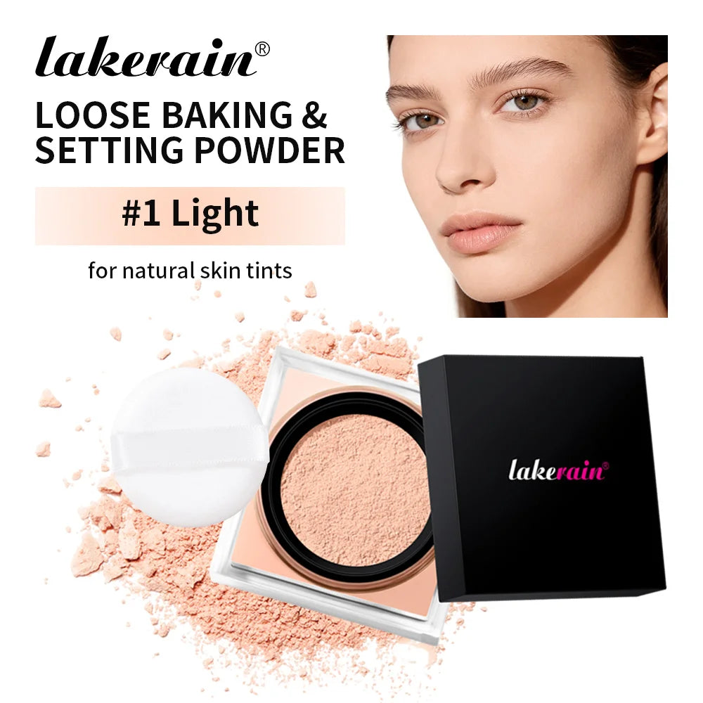 Waterproof Loose Baking&Setting Powder Long Lasting Oil Control Matte Setting Powder Natural Brightening Face Cosmetics