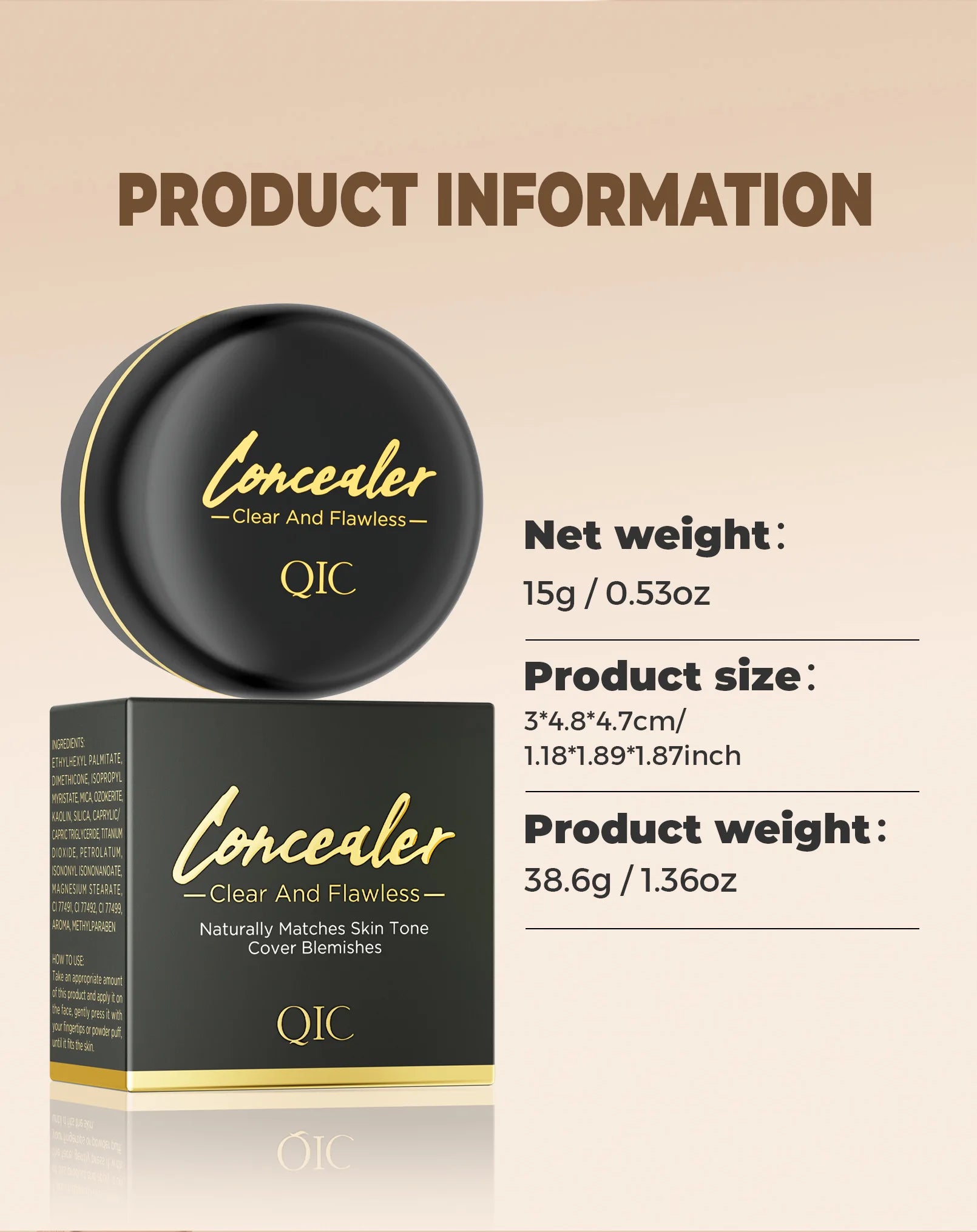 Hydrating Eye Brightening Concealer&Contour Cream-Full Coverage,Long Lasting,Correcting Eye Concealer for a Perfect Look Makeup