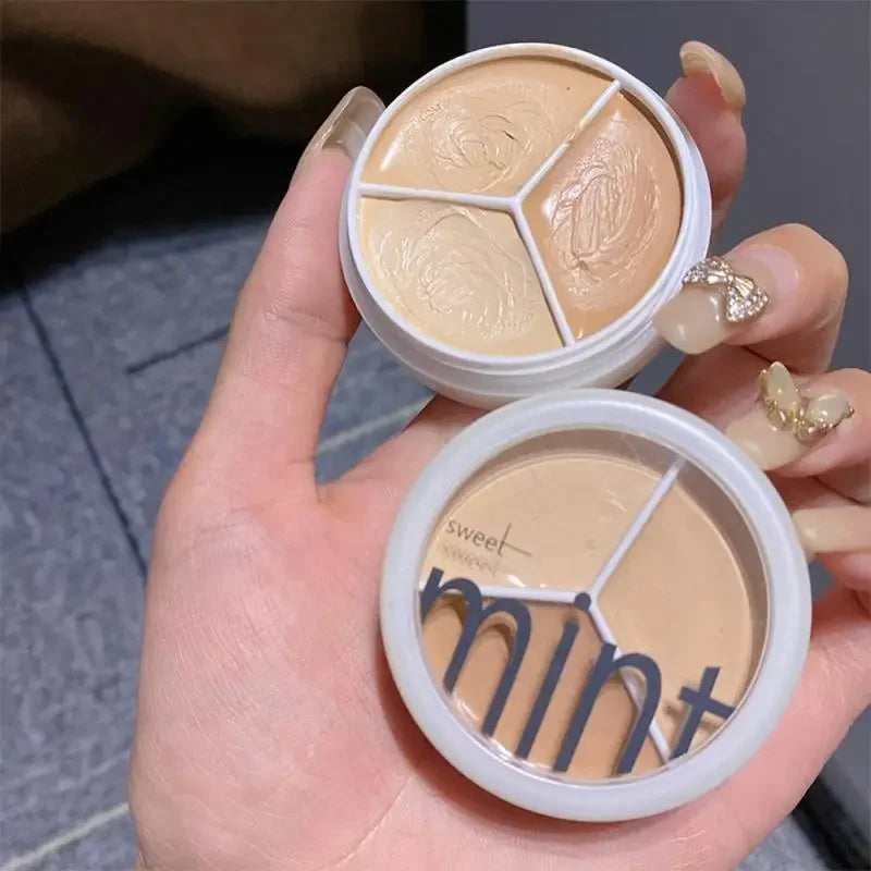 3-Color Concealer Palette Professionally Covers Eyes Dark Circles Spots Pimples Black Lacrimal Groove Repair Foundation Make Up